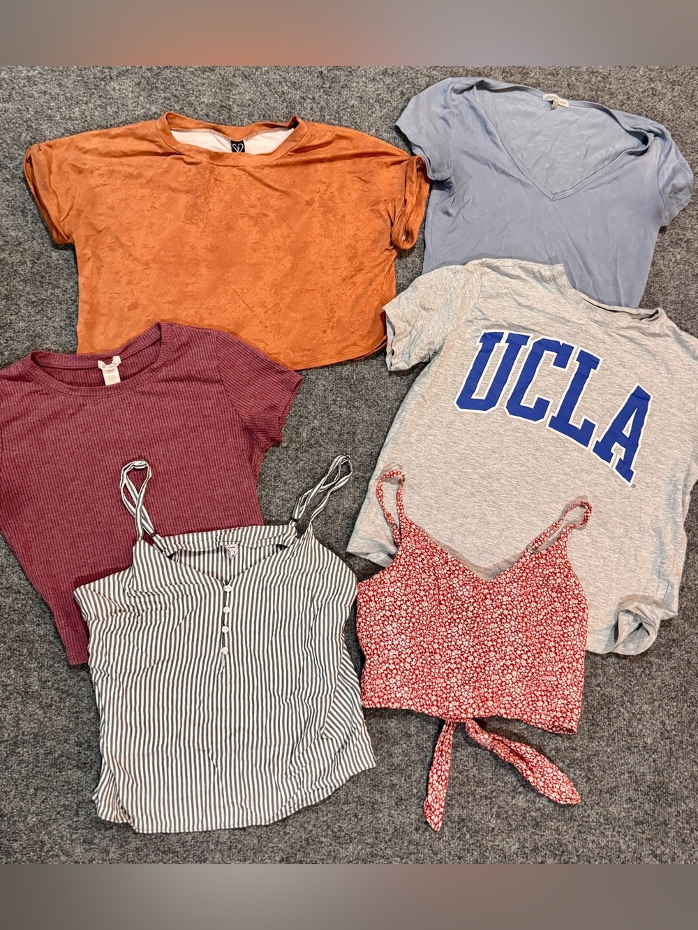 Lot Of 6 Junior Woman’s Summer Tops  Hollister H&M Sz Medium Charlotte Russe